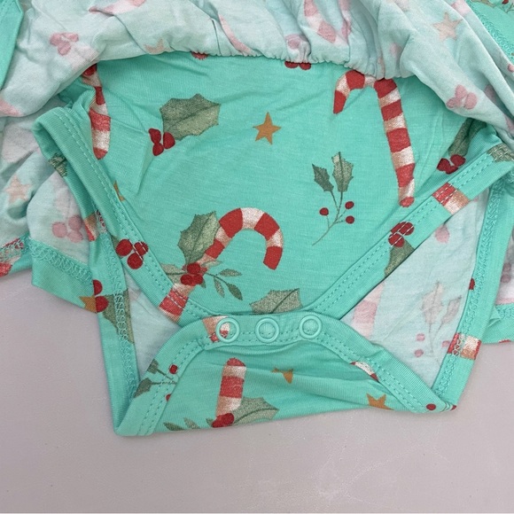 NWT - Posh Peanut Peppermint Long Sleeve Basic Ruffled Romper 9-12 Months - Picture 8 of 12